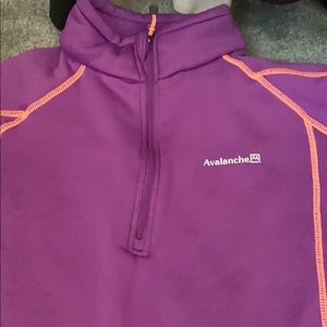 purple and orange avalanche quarter zip up